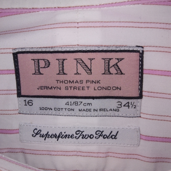 Pink By Thomas Pink Men's Long Sleeve Button Down 100% Cotton - Picture 7 of 15